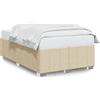 vidaXL Struttura letto senza materasso crema 120x190 cm tessuto