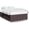 vidaXL Struttura letto senza materasso marrone scuro 160x200 cm tessuto