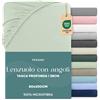 Twinzen Dreamzie Lenzuolo con Angoli Singolo 80x190 / 200 cm - Angoli da 35 cm per Materassi Spessi - 100% Microfibra di Poliestere - Verde chiaro, Certificato Oeko Tex