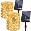 ArsMotin Luci Solari Esterno 2 Pacchi, 15+2M 150LED Catena Luminosa Esterno Solare IP65 Impermeabili 8 Modalità Bianco Caldo Filo di Rame, Luci Solari da Giardino Decorative Per Albero Patio Terrazze Balcone