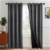 Deconovo Tende per Interni con Anelli, Oscuranti 100% con Retro Nero, Tende Termiche Isolanti Moderne per Camera da Letto e Soggiorno, 2 Pannelli, 140x290 cm, Grigio Scuro