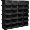 Akro-Mils 30210 AkroBins Plastic Storage Bins, Space-Saving Stackable Bins for Garage, Pantry, Craft Organization, 13,7 cm x 10,5 cm x 7,6 cm, Black, 24-Pack