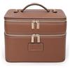 Starnearby Beauty Case a Doppio Strato in Pelle PU, Borsa Cosmetica da Viaggio, Trousse Trucchi Donna con Scomparti Rimovibili, Borsa da Toilette, Pochette Cosmetica da Viaggio