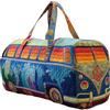 VPQILH Borsone da Viaggio Hippie Modello, Borsa Sportiva in Stile Bohémien, Motivo con autobus Floreali Borsoni, Hippie Van Quilted Duffle Bag per vacanze e feste, studenti dormitorio