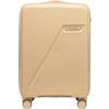 WITTCHEN WIN Line Valigia cabina piccola bagaglio a mano leggero Valigia rigida polipropilene lucchetto a combinazione manico telescopico 4 ruote doppie 360° Taglia M Beige