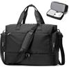 bergsalz Borsone da Viaggio, 45L Borsa Palestra Donna, Grande Leggero Borsa Parto Ospedale Mamma, Bagaglio a Mano 55X40X23 per Weekender, Lavoro, Sport, Nero
