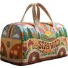VPQILH Borsone da Viaggio Hippie Modello, Borsa Sportiva in Stile Bohémien, Motivo con autobus Floreali Borsoni, Hippie Van Quilted Duffle Bag per vacanze e feste, studenti dormitorio