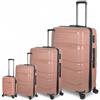 Valigeria.shop Set di Valigie da Viaggio 4 Pezzi Trolley Rigido in Polipropilene - Rotelle Girevoli a 360°- Bagaglio a Mano 52x34x20 55x40x20 cm, Media e Grande da Stiva - Impermeabile Antigraffio PP-08 (Tortora)