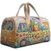 VPQILH Borsone da Viaggio Hippie Modello, Borsa Sportiva in Stile Bohémien, Motivo con autobus Floreali Borsoni, Hippie Van Quilted Duffle Bag per vacanze e feste, studenti dormitorio