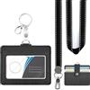 WEIQILE Porta badge con cordino per porta badge, per ID Card Holder, ufficio, scuola, personale, durevole, elegante custodia per carte di credito (cordino orizzontale)