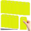 Swpeet 200 etichette in plastica gialle da 12 x 6 cm, impermeabili, scrivibili, con occhielli, kit assortito di cavi, etichette da appendere con occhielli vuoti per etichettare
