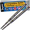 Jaymo Ricambio per Montblanc 116215 - Misura 3,875 in / 98 mm di lunghezza - Ricarica per penna a sfera - 2 rosso