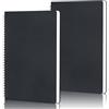 Yarotm Quaderno Quadretti B5-2 Pezzi Quaderni a Spirale 26x18.5cm - Taccuino Appunti Quadretti 100GSM - 120 Pagine B5 Notebook Spirale Block Notes - Quaderno Appunti Diario di Viaggio, Nero