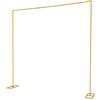 Quarteen Supporto per arco da matrimonio, in metallo, decorazione per arco di palloncini, cornice dorata, portatile e riutilizzabile, per matrimoni, feste, giardino, aspetto squisito, 3 x 3 m