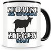 Samunshi® Tazza da caffè con scritta in lingua tedesca Zuhause ist Ziegen, idea regalo per gli appassionati di capre, grande tazza da caffè divertente, per compleanno, colore nero, 300 ml