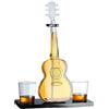 Generico Decanter for vino e whisky con chitarra elettrica con 2 bicchieri da whisky, 1000 ml, con base, 2 tazze, buona tenuta, amante della musica da whisky