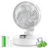 ITJMRJP Ventilatore da Tavolo 6000mAh Batteria Mini Ventilatore Portatile USB Ricaricabile Silenzioso Ventilatore Piccolo Potente 6 Velocità Ventilatore Scrivania per Ufficio Casa Viaggio(Bianco)