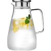 Sunmeit Brocca di vetro, caraffa d'acqua con coperchio, resistente al Borosilicato, bollitore di acqua calda e fredda condivisa, per latte, caffè