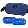 Saugnlbs Piccola borsa frigo, mini borsa termica con paletta, borsa termica per il pranzo isolata con fibbia di maniglia, borsa per il pranzo congelabile per viaggi/lavoro/scuola/outdoor, blu