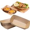 CTForest 50 Pezzi Vassoi in Cartone Kraft, Barchette per Finger Food, Scatola per Patatine Fritte, Adatti per Patatine Fritte, Snack, Macarons e Altri Alimenti(Piccolo)