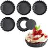 JUNART 6 stampi per crostate da 7,6 cm, teglie rotonde antiaderenti con fondo rimovibile, lavabili in lavastoviglie, stampi riutilizzabili per quiche, cheesecake e crostate all'uovo