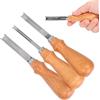 TOPINCN Kit Strumenti Pelle 3 Pezzi, Edger e Coltello | Bordi arrotondati senza spigoli vivi, riduce spessore in modo uniforme, impugnatura antiscivolo per ore di lavoro