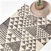 HOMESCAPES Tappeto con stampa geometrica Delphi bianco e nero, 100% cotone, 90 x 150 cm
