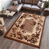 TAPISO Atlas Tappeto Salotto Moderno Pelo Corto Design Astratto Motivo Floreale Fiori Cornice Tonalità Beige Oeko-Tex Soggiorno Sala Camera Ufficio 180 x 250 cm