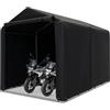 GYMAX Tenda Biciclette da Esterno da 160 x 218 x 164 cm, Tenda per Bici con Copertura Impermeabile e Porta a Zip Avvolgibile, Capanno Esterno Portatile per Biciclette, Moto (Grigio scuro)