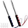 CHALVIOR 2 Pezzi Asta Telescopica per Bandiera, 2m Telescopica per della Bandiera Asta della Bandiera Acciaio Inox Asta Bandiera Telescopica con 4 Clip, per Guide Turistiche, Campeggio