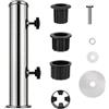 FARYODI Supporto universale per ombrellone in granito, per esterni, robusto, con tubo in acciaio inox e manicotti regolabili in PVC, base antivento per ombrellone da giardino, terrazza (argento)
