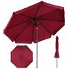 COSTWAY Ombrellone da Giardino 300 cm, Inclinabile 30°, con 8 Stecche in Metallo (Rosso)