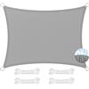 XUEQXUE Tenda a Vela Parasole 180 x 300 cm, 95% Protezione Solare, Traspirante, Anti Uv, Antistrappo, Telo Ombra Telone Tenda a Vela, per Giardino, Terrazza, Grigio Chiaro