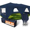 Kronenburg Gazebo Pieghevole 3x6 Impermeabile con 6 Pareti Laterali, Tendone da Giardino con Protezione UV 50+, Padiglione per Feste Richiudibile con Borsa e Accessori, Blu