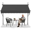 Froadp 250x120cm Tende da Veranda Regolabile in Altezza Sole Parasole Retrattile a Manovella Tendalini di Copertura Protezione UV per Balcone Giardino senza Perforazione(Grigio Scuro)