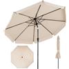 COSTWAY Ombrellone da Giardino 300 cm, Inclinabile 30°, con 8 Stecche in Metallo (Beige)
