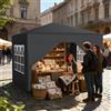 UISEBRT Gazebo pop-up 2,5 x 2,5 cm, impermeabile, stabile, invernale, anti UV, pieghevole, con 4 parti laterali, chiusura centralizzata a un tasto, 3 altezze regolabili, 240 - 260 cm, tenda da