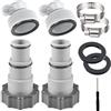 Qooloo 4 Pezzi Adattatore per Piscina B, Connettori per Tubi per Piscina, Raccordo per Tubo Spiralato Piscina, Accessori per Piscina per Raccordi (Kit 2)
