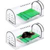 Yeecka Trappola per Topi Vivi Piccoli, 2Pcs Trappola Topi da Interno Esterno Riutilizzabile, Alta Sensibilità Gabbia Ratti Amica Degli Animali, per Cucina Giardino Casa Soffitta Garage, Trasparente