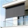 Hocamel Tenda da sole verticale per esterni, senza praticare fori, tenda a rullo per balcone con manovella, protezione solare dal vento, per balcone e giardino, opaca e impermeabile, antracite (200 (W) x 220