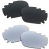 SOODASE Per Oakley Racing Jacket Vented Occhiali da Sole Nero/Argento 2 coppie Lenti di Ricambio Polarizzate
