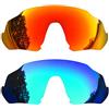 SOODASE Per Oakley Flight Jacket Occhiali da Sole Rosso/Blu 2 coppie Lenti di Ricambio Polarizzate