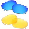 SOODASE Per Oakley Jawbone Vented Occhiali da Sole Blu/Giallo Trasparente 2 coppie Lenti di Ricambio
