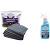 Ma-Fra Heavy Work Panno Auto in Microfibra, Assorbe e Deterge Tutte Le Impurità Presenti nell'Abitacolo + Waterless Lava e Lucida Senza Acqua per Lavaggio a Secco di Carrozzeria e Vetri Auto