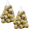 XhjzgcTech 2 pezzi rete da basket per 7 - 18 palline, borsa da calcio, borsa a rete portatile, in nylon, borsa a rete multiuso per pallacanestro, pallavolo, rete