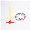JWQFBC Gioco di lancio ad anelli per bambini, set anelli e palo per divertenti giochi di lancio indoor outdoor, Un palo con 4 anelli