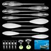 Kingrun Generico 18 Pezzi Galleggianti Pesca Trota Lago Kit, Kit Pesca Lago con 5 Girelle Tripla & 2 Stopper Pesca di Gomma, 6-20g Bombarda Galleggiante e Semi Affondanti, per Pesci di Fondo e Acqua Bassa