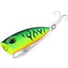Tidgel Popper Esca 4cm 3.2g con Occhi 3D e Sfere in Acciaio per Pesca spigola in torrenti e laghi (H)