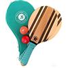 Frescobol 1946 Racchette da spiaggia Frescobol | Racchetta brasiliana Premium in legno | Beach Tennis | Set + Borsa Neoprene Tropical Green Edition