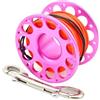 ENSDIEPLS Mulinello da Immersione a Dito, Mulinello da Dito for Immersioni subacquee in Lega di Alluminio con Gancio a Doppia estremità Multicolore 15/30 m(Pink 30m)